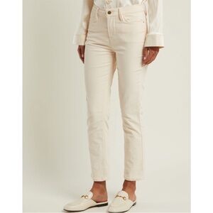 Frame Denim Women's Light Cream Ankle Jeans Corduroy